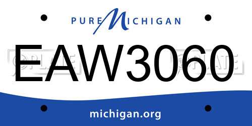 EAW3060 Michigan License Plate