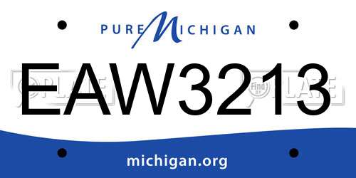 EAW3213 Michigan License Plate