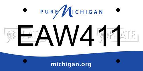 EAW411 Michigan License Plate