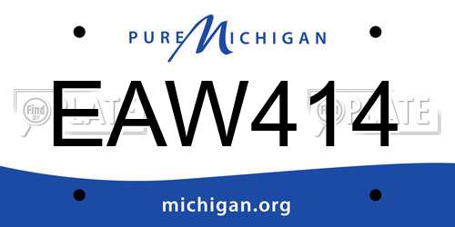 EAW414 Michigan License Plate