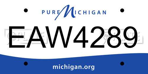 EAW4289 Michigan License Plate
