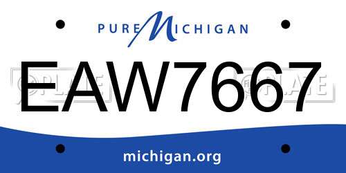 EAW7667 Michigan License Plate