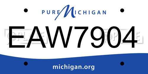 EAW7904 Michigan License Plate