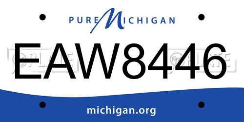 EAW8446 Michigan License Plate
