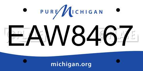 EAW8467 Michigan License Plate