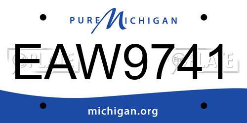 EAW9741 Michigan License Plate