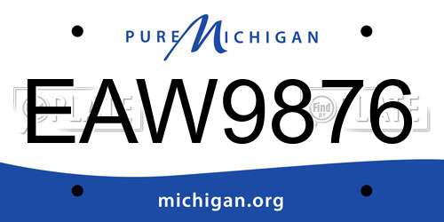 EAW9876 Michigan License Plate