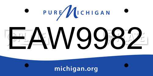 EAW9982 Michigan License Plate
