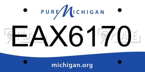 EAX6170 Michigan License Plate