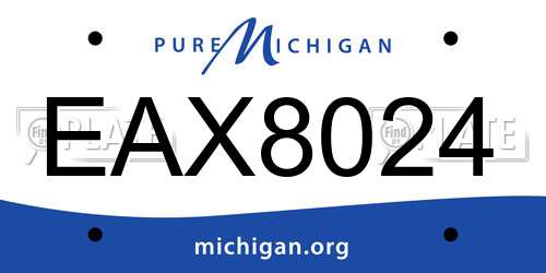 EAX8024 Michigan License Plate