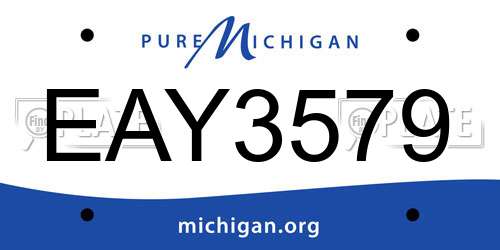 EAY3579 Michigan License Plate