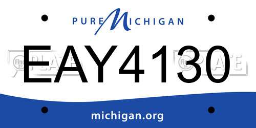EAY4130 Michigan License Plate