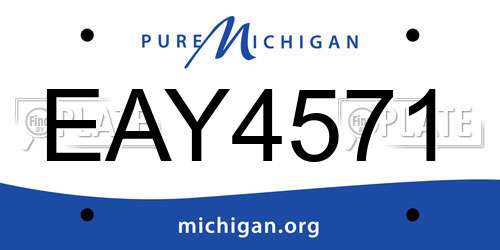 EAY4571 Michigan License Plate