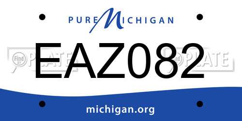EAZ082 Michigan License Plate