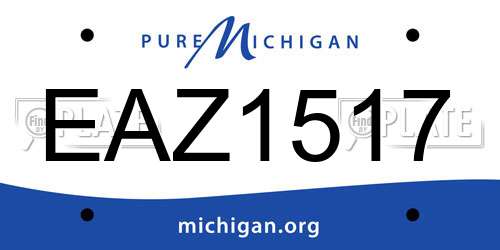 EAZ1517 Michigan License Plate