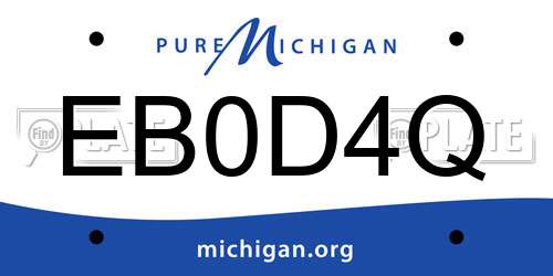EB0D4Q Michigan License Plate