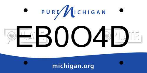 EB0O4D Michigan License Plate