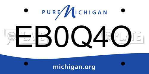 EB0Q4O Michigan License Plate