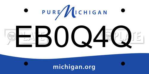 EB0Q4Q Michigan License Plate