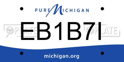 EB1B7I Michigan License Plate
