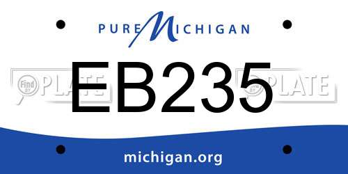 EB235 Michigan License Plate