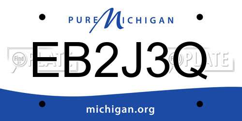 EB2J3Q Michigan License Plate
