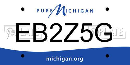 EB2Z5G Michigan License Plate