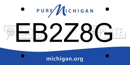EB2Z8G Michigan License Plate