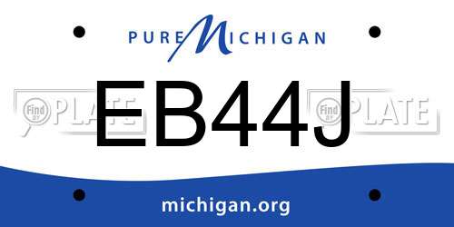 EB44J Michigan License Plate