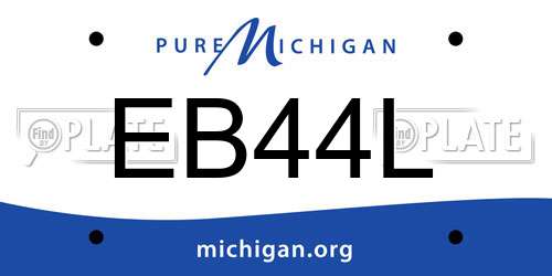 EB44L Michigan License Plate