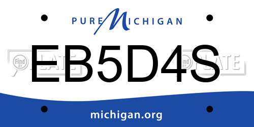EB5D4S Michigan License Plate