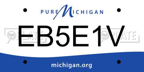EB5E1V Michigan License Plate