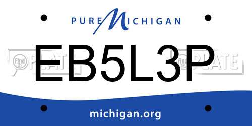 EB5L3P Michigan License Plate