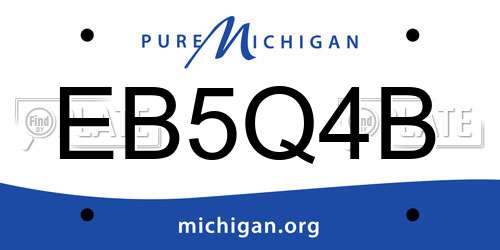 EB5Q4B Michigan License Plate