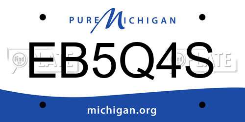 EB5Q4S Michigan License Plate