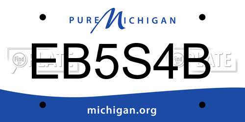 EB5S4B Michigan License Plate