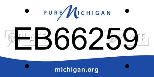 EB66259 Michigan License Plate
