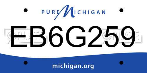 EB6G259 Michigan License Plate