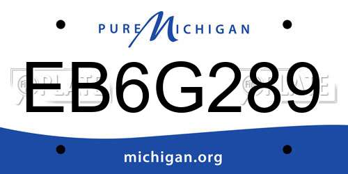 EB6G289 Michigan License Plate