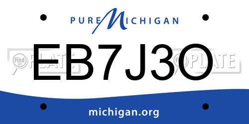 EB7J3O Michigan License Plate