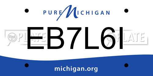 EB7L6I Michigan License Plate