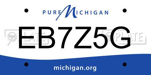 EB7Z5G Michigan License Plate