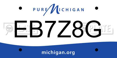 EB7Z8G Michigan License Plate