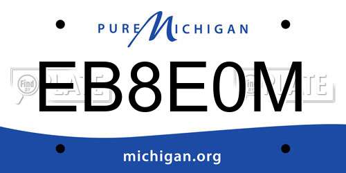 EB8E0M Michigan License Plate