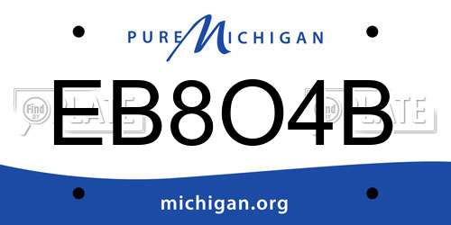 EB8O4B Michigan License Plate