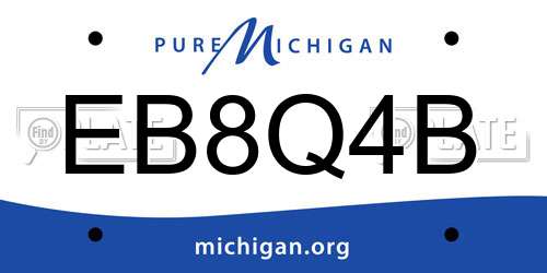 EB8Q4B Michigan License Plate