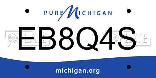 EB8Q4S Michigan License Plate