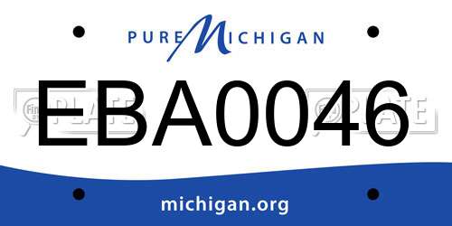 EBA0046 Michigan License Plate