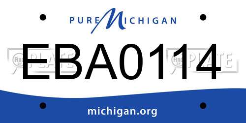 EBA0114 Michigan License Plate