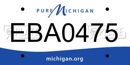 EBA0475 Michigan License Plate